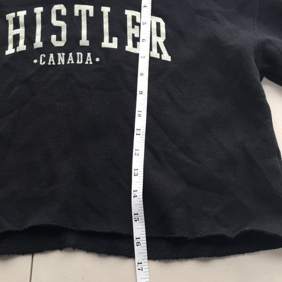 COASTAL Culture Whistler Canada cropped sweatshirt size Small black white - Picture 7 of 10